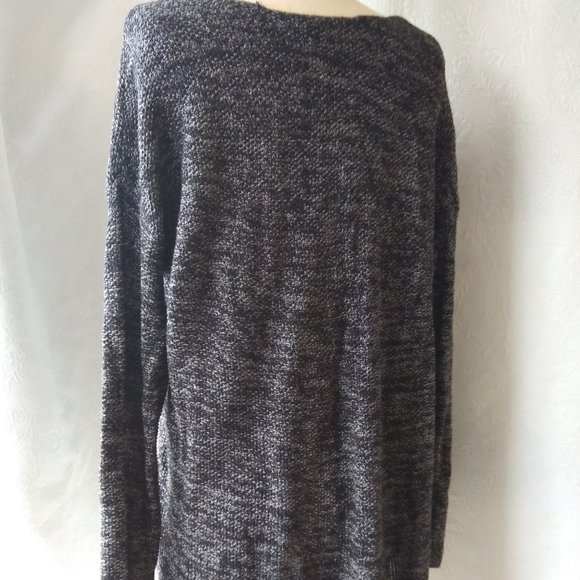 H&M | Black with White Cotton Tunic Sweater | M | Business Casual Classic - Picture 5 of 12